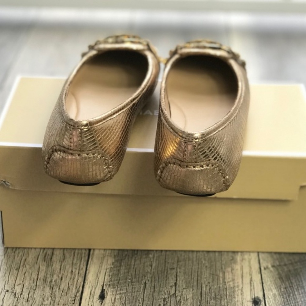 Michel Kors Fulton Moc Embossed Metallic PU Gold - Picture 3 of 7